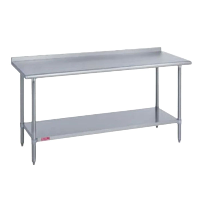 Duke 416S-3648-2R 48" 16 ga Work Table w/ Undershelf & 400 Series Stainless Top, 1 1/8" Backsplash-cityfoodequipment.com
