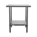 Duke 418-2430-2R 30" 18 ga Work Table w/ Undershelf & 400 Series Stainless Top, 1 1/8" Backsplash-cityfoodequipment.com