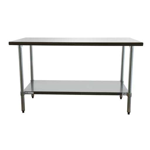 Duke 418-2460 60" 18 ga Work Table w/ Undershelf & 400 Series Stainless Flat Top-cityfoodequipment.com