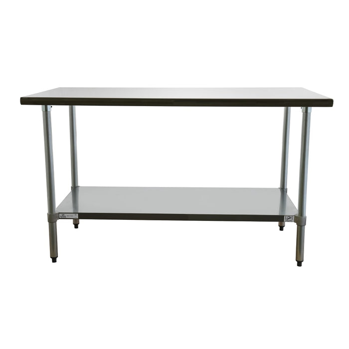 Duke 418-2460 60" 18 ga Work Table w/ Undershelf & 400 Series Stainless Flat Top-cityfoodequipment.com
