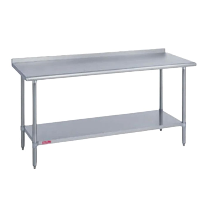 Duke 418-2472-2R 72" 18 ga Work Table w/ Undershelf & 400 Series Stainless Top, 1 1/8" Backsplash-cityfoodequipment.com