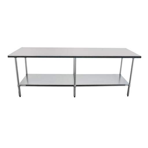 Duke 418-2496 96" 18 ga Work Table w/ Undershelf & 400 Series Stainless Flat Top-cityfoodequipment.com
