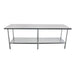 Duke 418-2496-2R 96" 18 ga Work Table w/ Undershelf & 400 Series Stainless Top, 1 1/8" Backsplash-cityfoodequipment.com