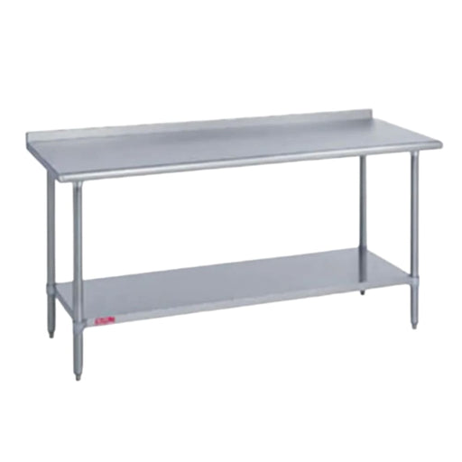 Duke 418-3024-2R 24" 18 ga Work Table w/ Undershelf & 400 Series Stainless Top, 1 1/8" Backsplash-cityfoodequipment.com