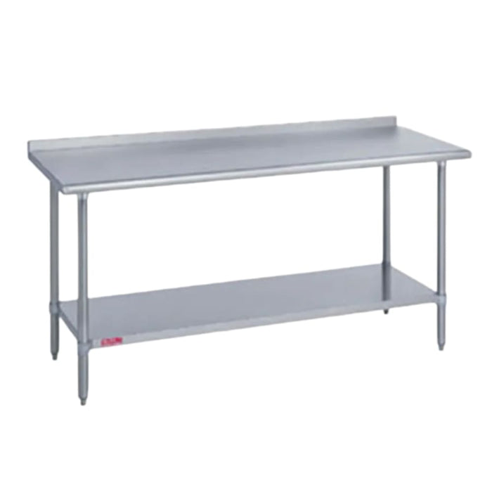 Duke 418-3036-2R 36" 18 ga Work Table w/ Undershelf & 400 Series Stainless Top, 1 1/8" Backsplash-cityfoodequipment.com