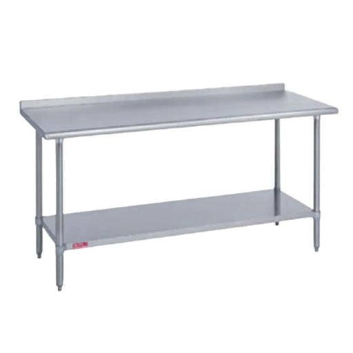 Duke 418-3060-2R 60" 18 ga Work Table w/ Undershelf & 400 Series Stainless Top, 1 1/8" Backsplash-cityfoodequipment.com