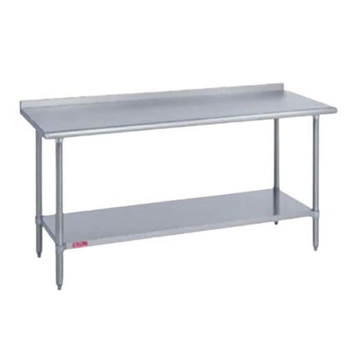 Duke 418-3072-2R 72" 18 ga Work Table w/ Undershelf & 400 Series Stainless Top, 1 1/8" Backsplash-cityfoodequipment.com