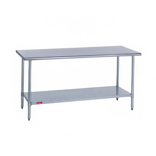Duke 418-3096 96" 18 ga Work Table w/ Undershelf & 400 Series Stainless Flat Top-cityfoodequipment.com