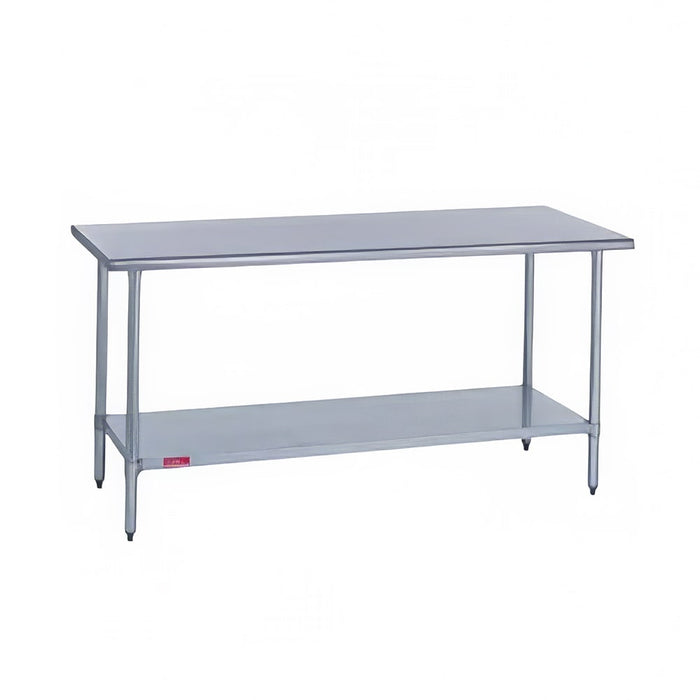 Duke 418-3096 96" 18 ga Work Table w/ Undershelf & 400 Series Stainless Flat Top-cityfoodequipment.com