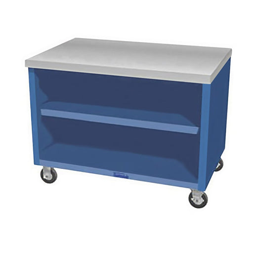 Duke TST-88SS 88" Mobile Serving Counter w/ Shelves & Stainless Top-cityfoodequipment.com