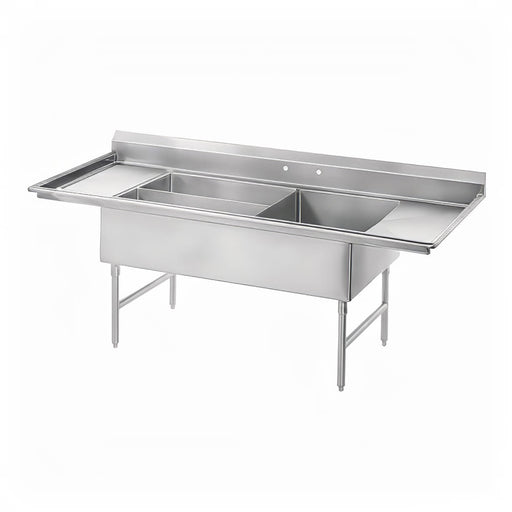 Advance Tabco 18-K5-56 91" 3 Compartment Sink w/ 24"L x 30"W Bowl, 12" Deep-cityfoodequipment.com