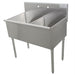 Advance Tabco 4-42-60 60" 2 Compartment Sink w/ 30"L x 24"W Bowl, 13" Deep-cityfoodequipment.com