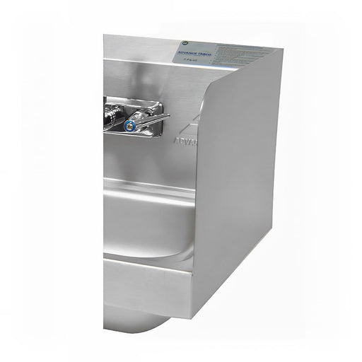Advance Tabco 7-PS-11 12" Tall Welded Side Splash for Hand Sinks - 10" x 14" Bowls, Splash Mount-cityfoodequipment.com