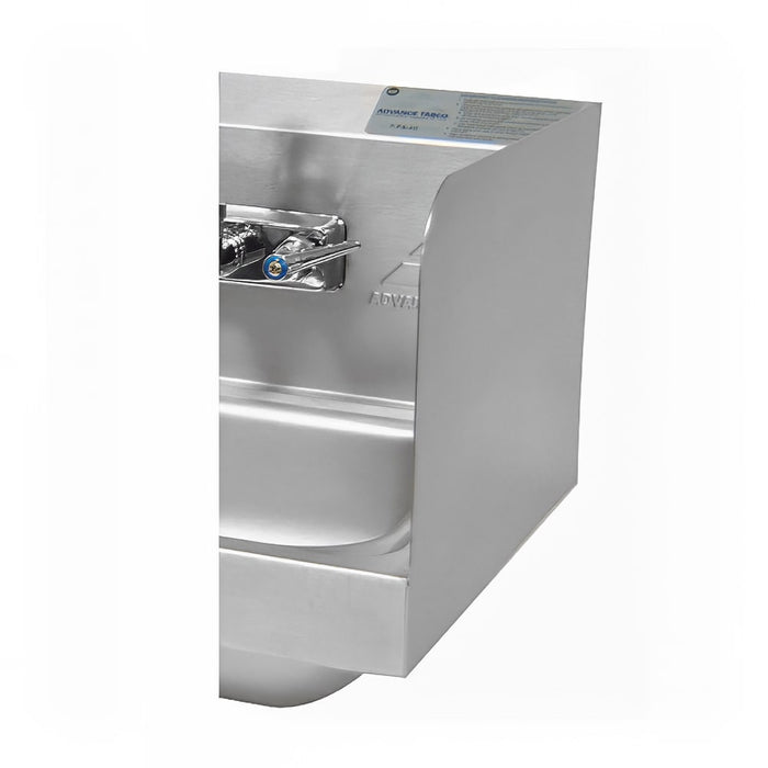 Advance Tabco 7-PS-11 12" Tall Welded Side Splash for Hand Sinks - 10" x 14" Bowls, Splash Mount-cityfoodequipment.com