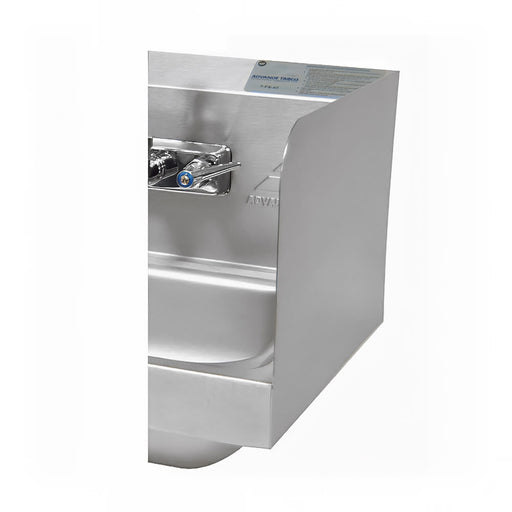 Advance Tabco 7-PS-11B 12" Tall Welded Side Splash for Hand Sinks - 10" x 14" Bowls, Deck Mount-cityfoodequipment.com