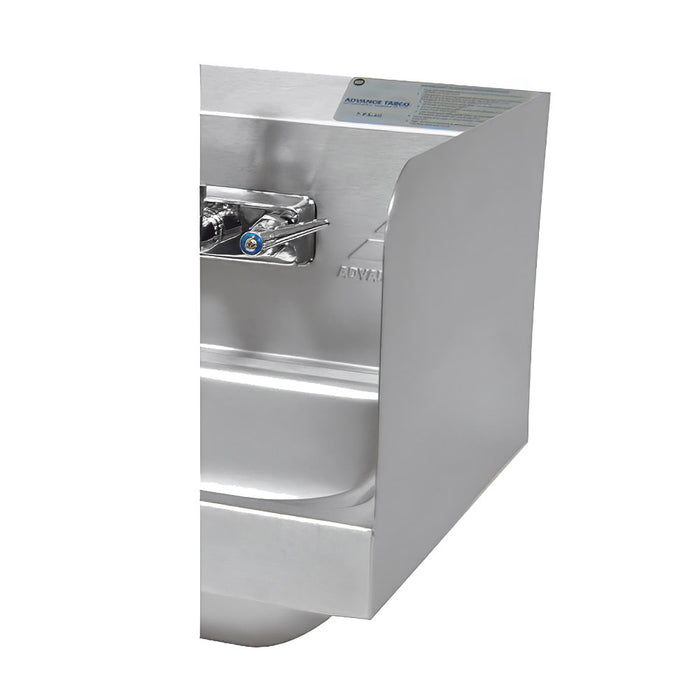 Advance Tabco 7-PS-11E 12" Tall Welded Side Splash for Hand Sinks - 14" x 16" Bowls-cityfoodequipment.com