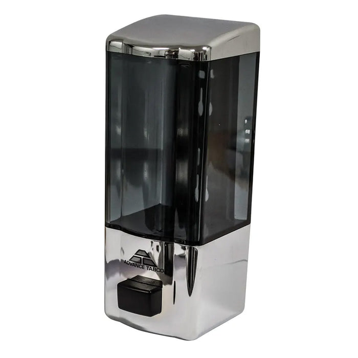 Advance Tabco 7-PS-12 Wall Mount Manual Soap Dispenser - Plastic, Black/Chrome-cityfoodequipment.com