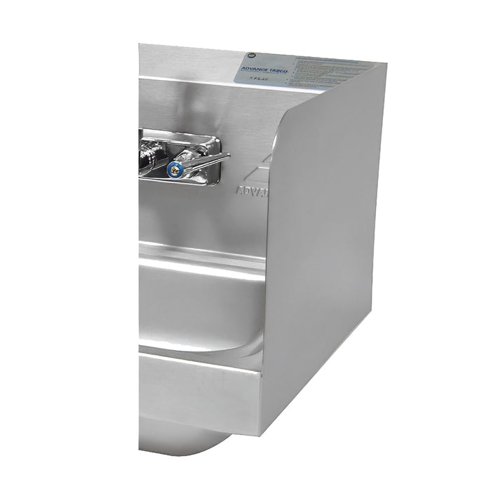 Advance Tabco 7-PS-15 12" Tall Side Splash for Hand Sinks - 10" x 14" Bowls, 2 Sides, Splash Mount-cityfoodequipment.com