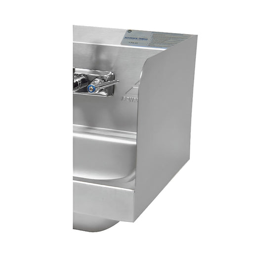 Advance Tabco 7-PS-15B 12" Tall Side Splash for Hand Sinks - 10" x 14" Bowls, 2 Sides, Deck Mount-cityfoodequipment.com