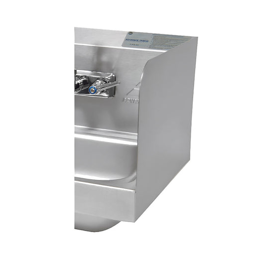Advance Tabco 7-PS-16 7 3/4" Tall Welded Side Splash for Hand Sinks - 10" x 14" Bowl, Splash Mount-cityfoodequipment.com