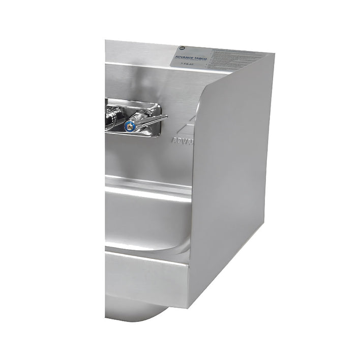Advance Tabco 7-PS-16A 7 3/4" Tall Welded Side Splash for Hand Sinks - 9" x 9" Bowl, Splash Mount-cityfoodequipment.com