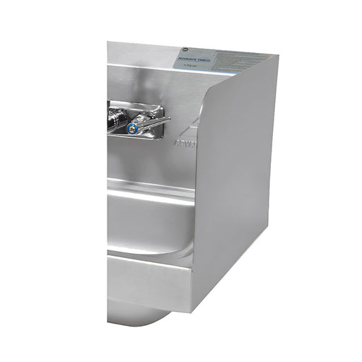 Advance Tabco 7-PS-16B 7 3/4" Tall Welded Side Splash for Hand Sinks - 10" x 14" Bowl, Deck Mount-cityfoodequipment.com