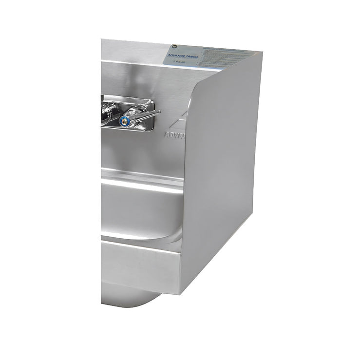 Advance Tabco 7-PS-16B 7 3/4" Tall Welded Side Splash for Hand Sinks - 10" x 14" Bowl, Deck Mount-cityfoodequipment.com