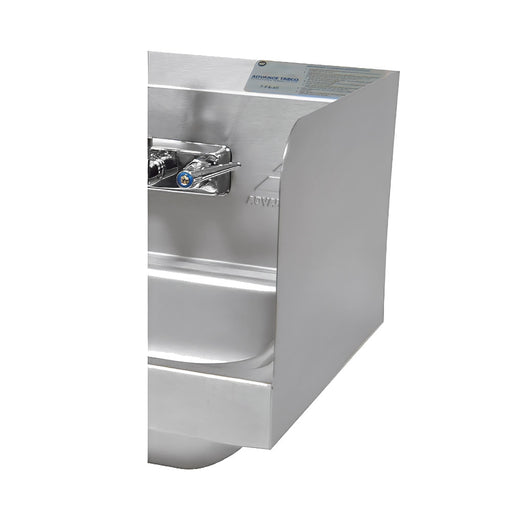 Advance Tabco 7-PS-16C 7 3/4" Tall Welded Side Splash for Hand Sinks - 16" x 20" Bowls-cityfoodequipment.com