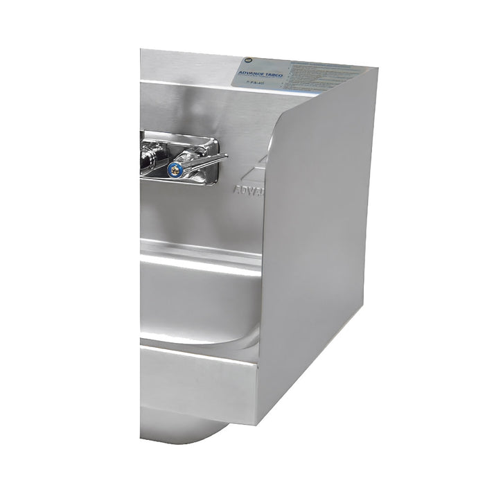 Advance Tabco 7-PS-16C 7 3/4" Tall Welded Side Splash for Hand Sinks - 16" x 20" Bowls-cityfoodequipment.com