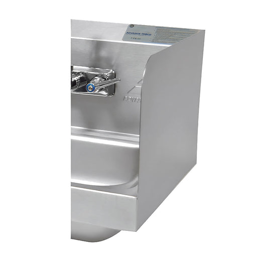 Advance Tabco 7-PS-17A 7 3/4" Tall Side Splash for Hand Sinks - 9" x 9" Bowls, 2 Sides, Splash Mount-cityfoodequipment.com