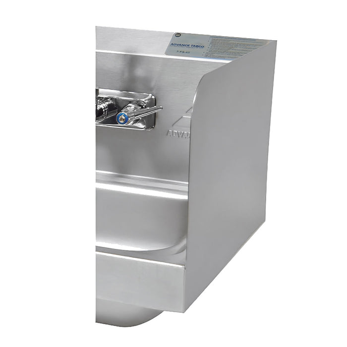 Advance Tabco 7-PS-17A 7 3/4" Tall Side Splash for Hand Sinks - 9" x 9" Bowls, 2 Sides, Splash Mount-cityfoodequipment.com