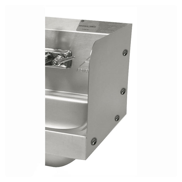 Advance Tabco 7-PS-27A 7 3/4" Tall Bolted Side Splash for Hand Sinks - 9" x 9" Bowls, Splash Mount-cityfoodequipment.com