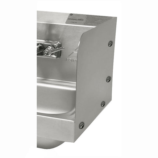 Advance Tabco 7-PS-27B 7 3/4" Tall Bolted Side Splash for Hand Sinks - 10" x 14" Bowls, Deck Mount-cityfoodequipment.com