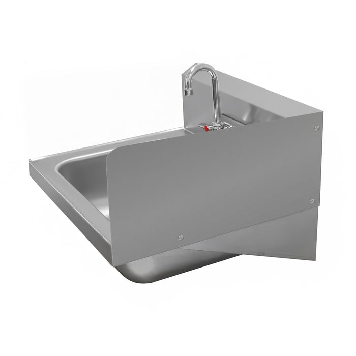 Advance Tabco 7-PS-27E 7 3/4" Tall Bolted Side Splash for Hand Sinks - 14" x 16" Bowls-cityfoodequipment.com