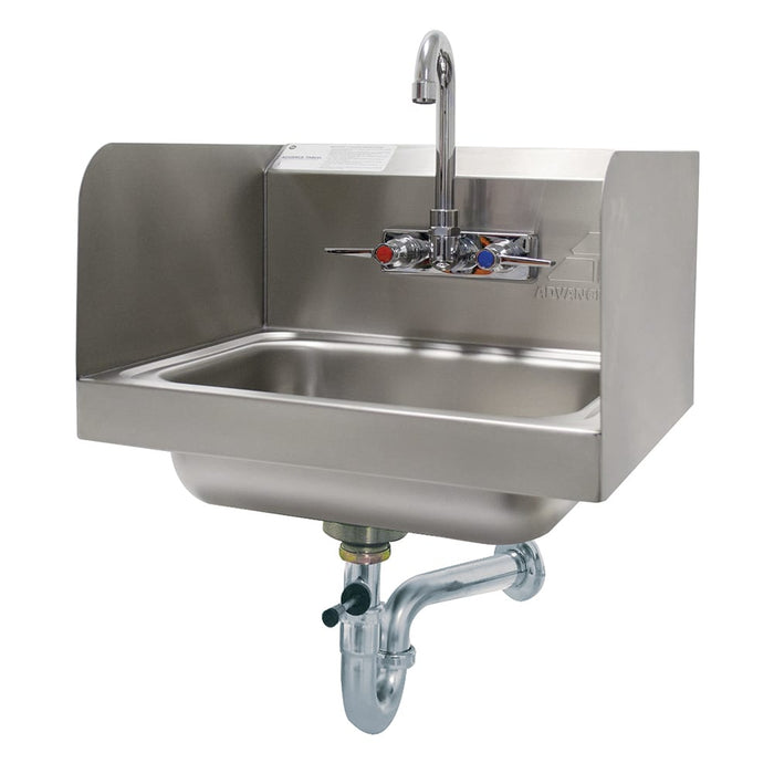Advance Tabco 7-PS-40 Wall Mount Commercial Hand Sink w/ 14"L x 10"W x 5"D Bowl, Side Splashes-cityfoodequipment.com