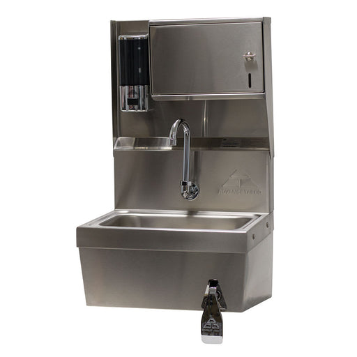 Advance Tabco 7-PS-82 Wall Mount Commercial Touchless Hand Sink w/ 14"L x 10"W x 5"D Bowl, Knee Valve-cityfoodequipment.com