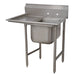 Advance Tabco 9-1-24-18L 40" 1 Compartment Sink w/ 16"L x 20"W Bowl, 12" Deep-cityfoodequipment.com