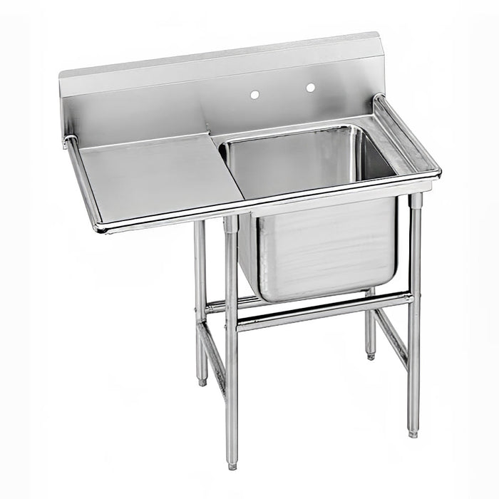 Advance Tabco 9-1-24-24L 46" 1 Compartment Sink w/ 16"L x 20"W Bowl, 12" Deep-cityfoodequipment.com