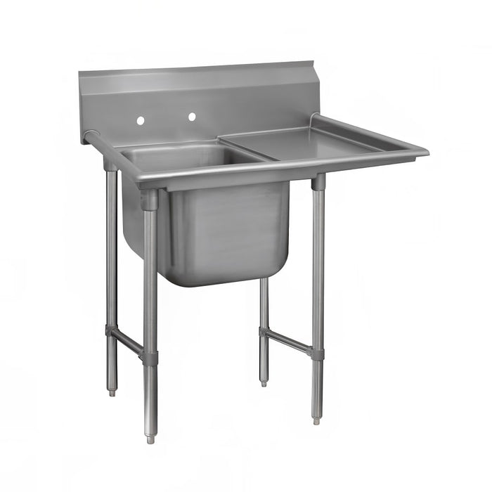 Advance Tabco 9-1-24-24R 46" 1 Compartment Sink w/ 16"L x 20"W Bowl, 12" Deep-cityfoodequipment.com