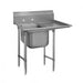 Advance Tabco 9-1-24-24R 46" 1 Compartment Sink w/ 16"L x 20"W Bowl, 12" Deep-cityfoodequipment.com