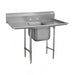 Advance Tabco 9-1-24-24RL 66" 1 Compartment Sink w/ 16"L x 20"W Bowl, 12" Deep-cityfoodequipment.com