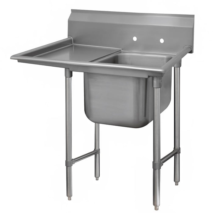 Advance Tabco 9-1-24-36L 58" 1 Compartment Sink w/ 16"L x 20"W Bowl, 12" Deep-cityfoodequipment.com