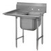 Advance Tabco 9-1-24-36L 58" 1 Compartment Sink w/ 16"L x 20"W Bowl, 12" Deep-cityfoodequipment.com