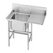 Advance Tabco 9-1-24-36R 58" 1 Compartment Sink w/ 16"L x 20"W Bowl, 12" Deep-cityfoodequipment.com