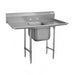 Advance Tabco 9-1-24-36RL 90" 1 Compartment Sink w/ 16"L x 20"W Bowl, 12" Deep-cityfoodequipment.com