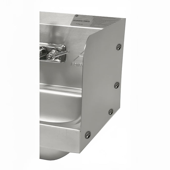 Advance Tabco 7-PS-27 7 3/4" Tall Bolted Side Splash for Hand Sinks - 10" x 14" Bowls, Splash Mount-cityfoodequipment.com