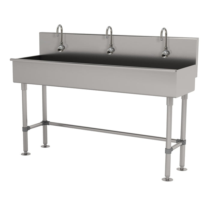 Advance Tabco 19-FM-60EF 60" Freestanding Multiwash Touchless Hand Sink w/ (3) Faucets, Electronc Sensor-cityfoodequipment.com