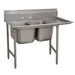 Advance Tabco 9-2-36-18R 59" 2 Compartment Sink w/ 16"L x 20"W Bowl, 12" Deep-cityfoodequipment.com