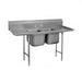 Advance Tabco 9-2-36-24RL 85" 2 Compartment Sink w/ 16"L x 20"W Bowl, 12" Deep-cityfoodequipment.com