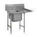 Advance Tabco 9-21-20-18RL 58" 1 Compartment Sink w/ 20"L x 20"W Bowl, 12" Deep-cityfoodequipment.com